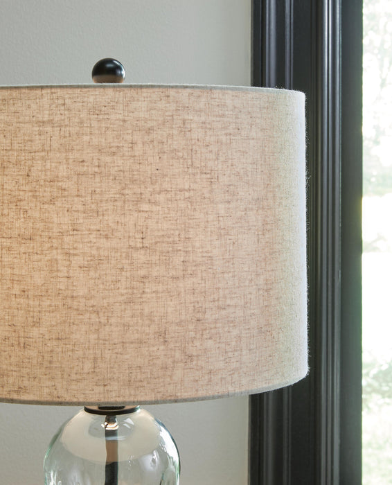 Signature Design Clear/Black Glass Table Lamp (2/CN)