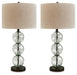 Signature Design Clear/Black Glass Table Lamp (2/CN)