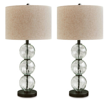 Signature Design Clear/Black Glass Table Lamp (2/CN)