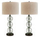 Signature Design Clear/Black Glass Table Lamp (2/CN)