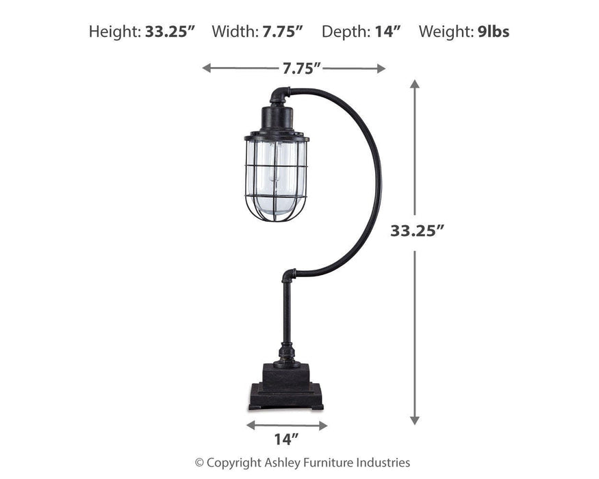 Signature Design Antique Black Metal Desk Lamp (1/CN)