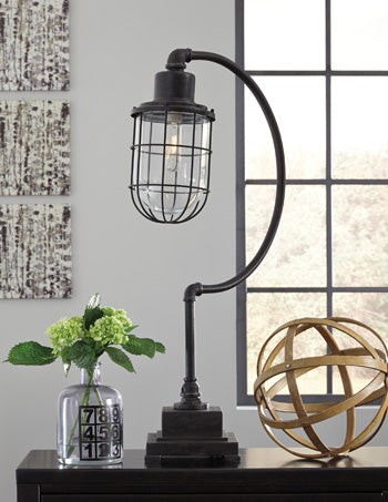 Signature Design Antique Black Metal Desk Lamp (1/CN)