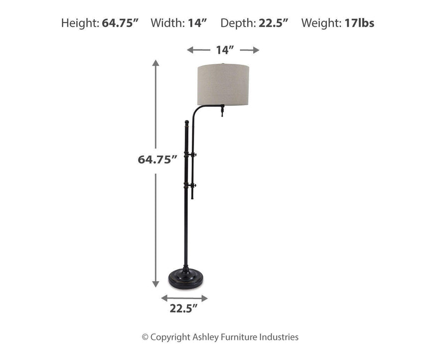 Signature Design Black Metal Floor Lamp (1/CN)