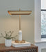 Signature Design Gold Finish/White Marble Desk Lamp (1/CN)
