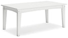 Signature Design White Rectangular Cocktail Table