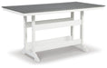 Signature Design Gray/White RECT COUNTER TABLE W/UMB OPT