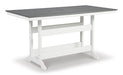 Signature Design Gray/White RECT COUNTER TABLE W/UMB OPT