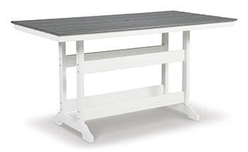 Signature Design Gray/White RECT COUNTER TABLE W/UMB OPT