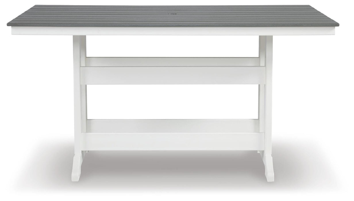 Signature Design Gray/White RECT COUNTER TABLE W/UMB OPT