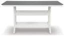Signature Design Gray/White RECT COUNTER TABLE W/UMB OPT