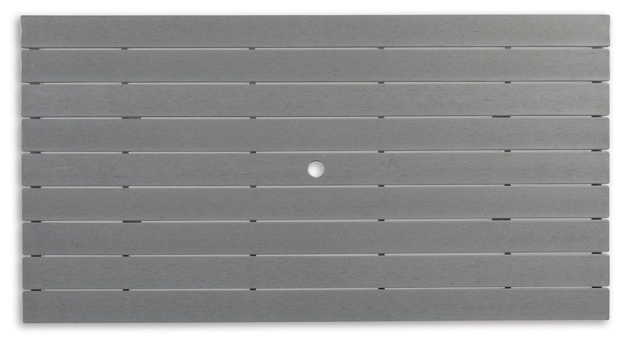 Signature Design Gray/White RECT COUNTER TABLE W/UMB OPT