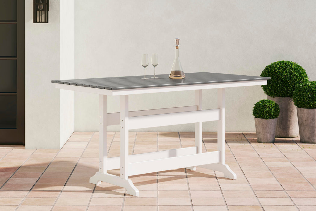Signature Design Gray/White RECT COUNTER TABLE W/UMB OPT