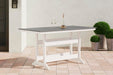 Signature Design Gray/White RECT COUNTER TABLE W/UMB OPT