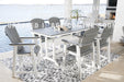 Signature Design Gray/White RECT COUNTER TABLE W/UMB OPT