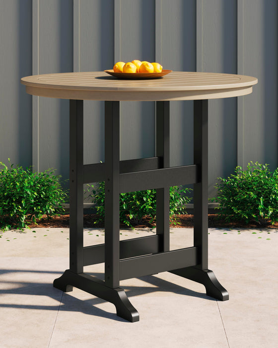 Signature Design Black/Driftwood Round Bar Table w/UMB OPT