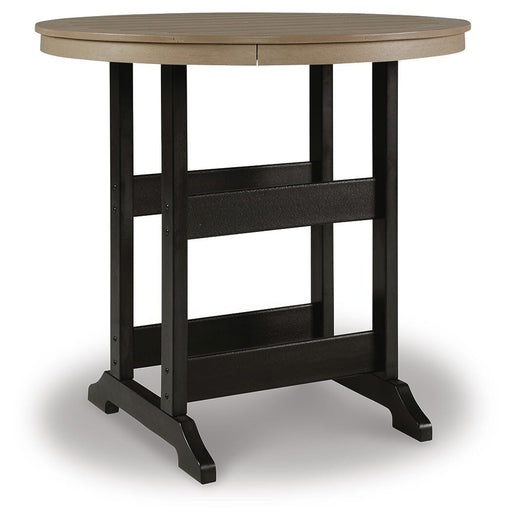 Signature Design Black/Driftwood Round Bar Table w/UMB OPT