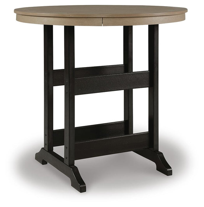 Signature Design Black/Driftwood Round Bar Table w/UMB OPT