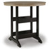Signature Design Black/Driftwood Round Bar Table w/UMB OPT