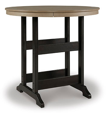 Signature Design Black/Driftwood Round Bar Table w/UMB OPT