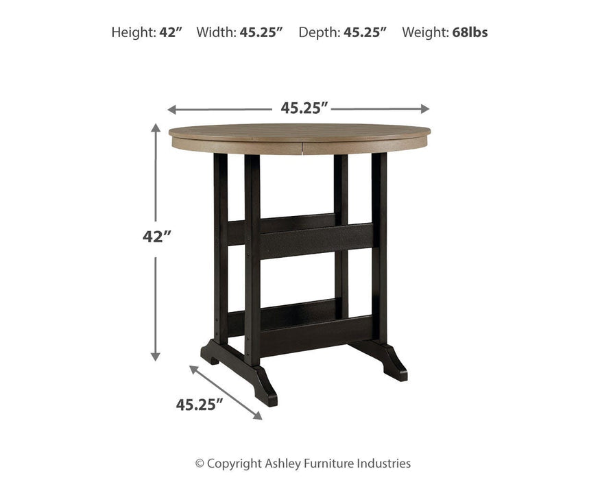 Signature Design Black/Driftwood Round Bar Table w/UMB OPT