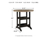 Signature Design Black/Driftwood Round Bar Table w/UMB OPT
