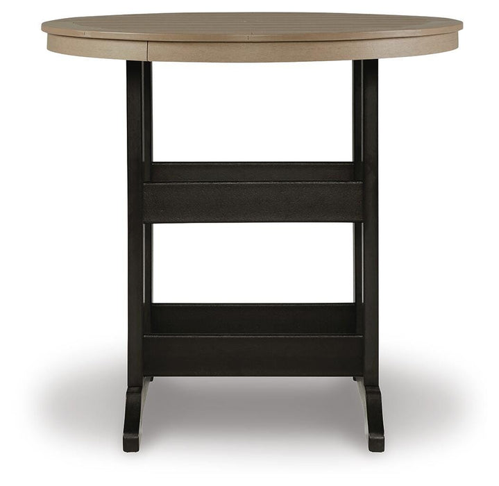 Signature Design Black/Driftwood Round Bar Table w/UMB OPT
