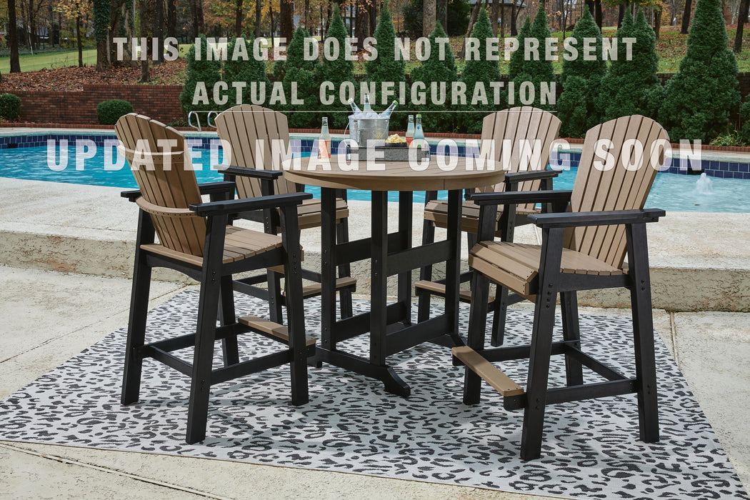 Signature Design Black/Driftwood Round Bar Table w/UMB OPT