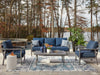 Signature Design Gray/Blue Sofa/Chairs/Table Set (4/CN)