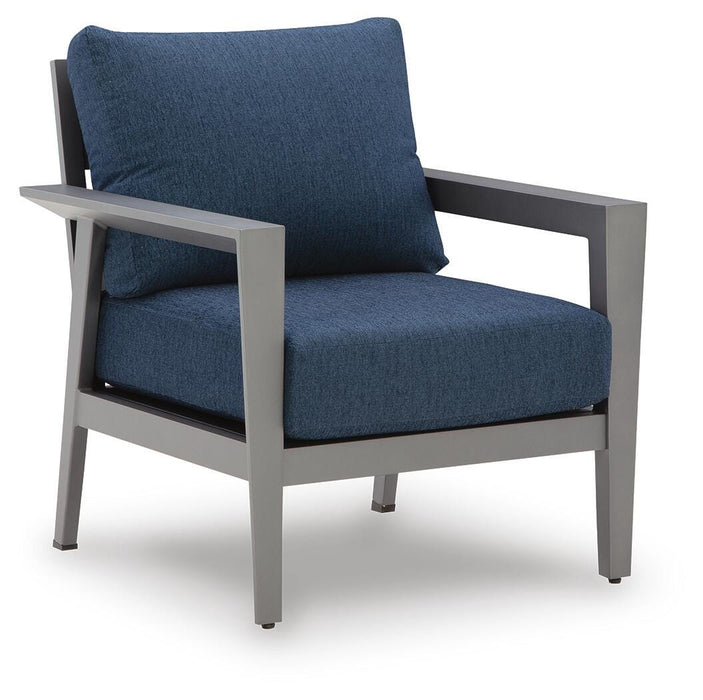 Signature Design Gray/Blue Sofa/Chairs/Table Set (4/CN)