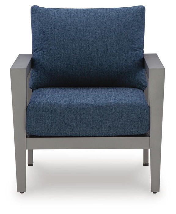Signature Design Gray/Blue Sofa/Chairs/Table Set (4/CN)