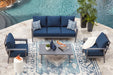 Signature Design Gray/Blue Sofa/Chairs/Table Set (4/CN)