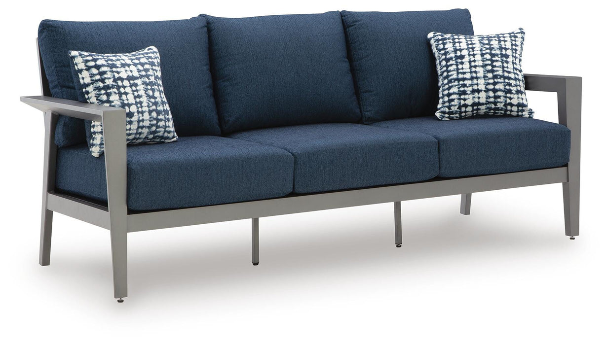 Signature Design Gray/Blue Sofa/Chairs/Table Set (4/CN)