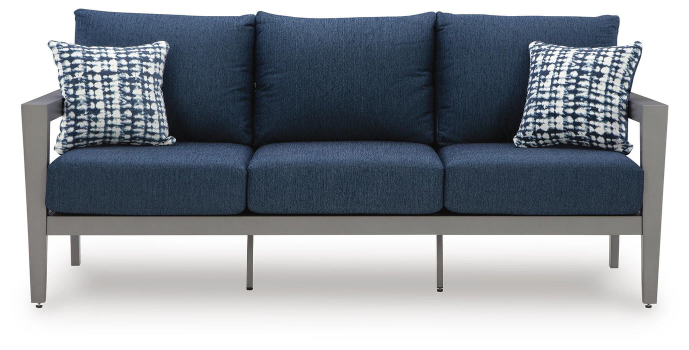 Signature Design Gray/Blue Sofa/Chairs/Table Set (4/CN)