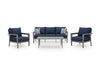 Signature Design Gray/Blue Sofa/Chairs/Table Set (4/CN)