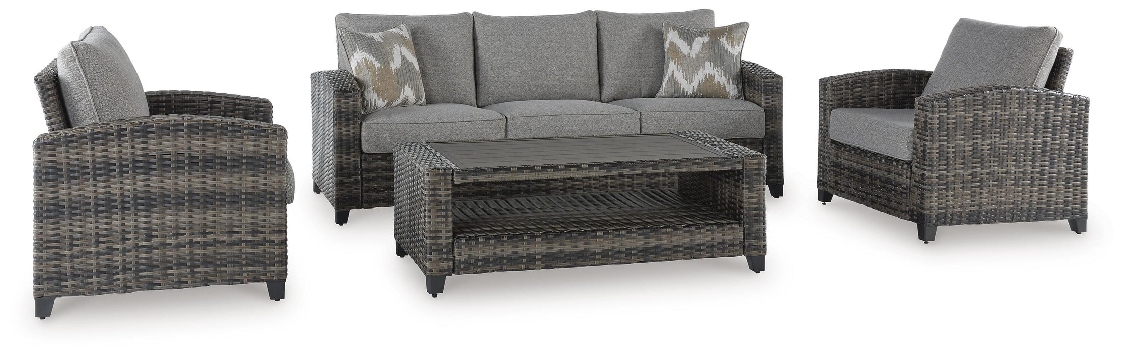 Signature Design Gray Sofa/Chairs/Table Set (4/CN)