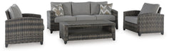 Signature Design Gray Sofa/Chairs/Table Set (4/CN)