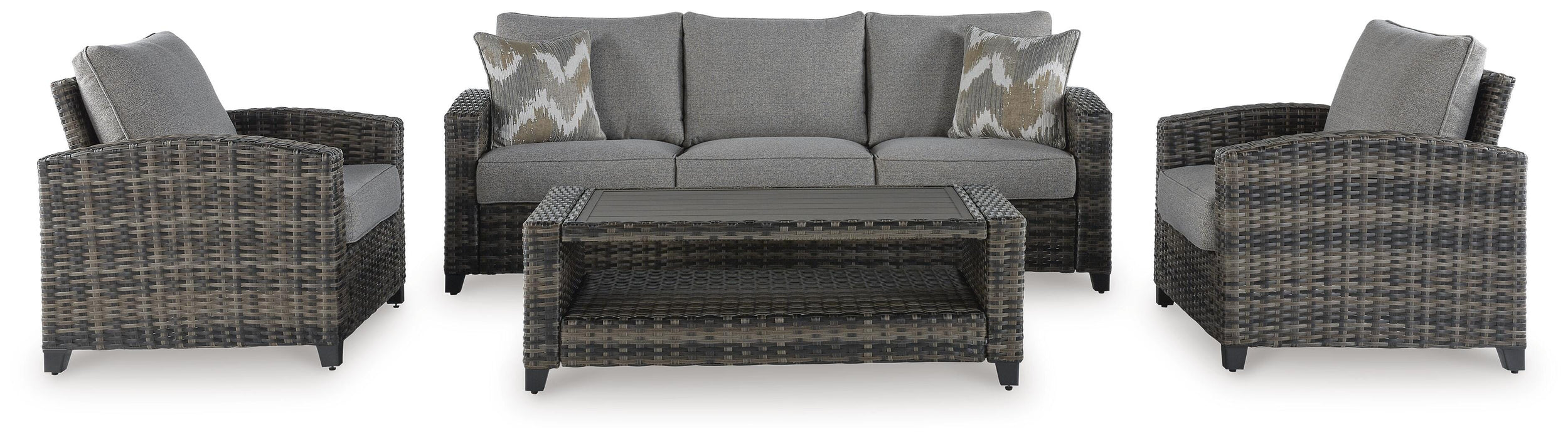 Signature Design Gray Sofa/Chairs/Table Set (4/CN)