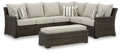 Signature Design Brown Sofa SEC/Bench w/CUSH (3/CN)