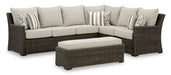 Signature Design Brown Sofa SEC/Bench w/CUSH (3/CN)