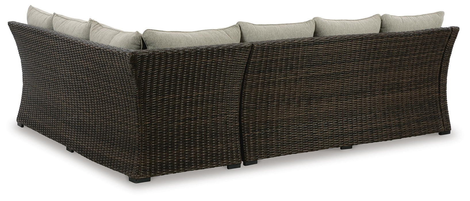 Signature Design Brown Sofa SEC/Bench w/CUSH (3/CN)