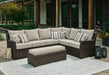 Signature Design Brown Sofa SEC/Bench w/CUSH (3/CN)
