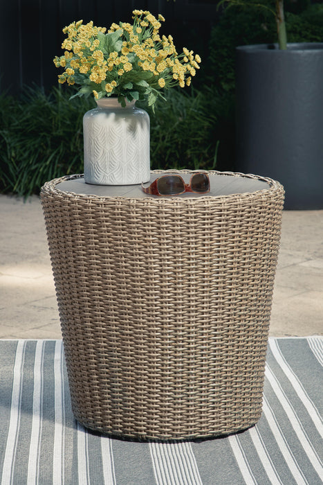 Signature Design Beige Round End Table