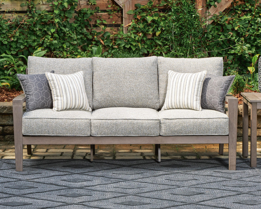 Signature Design Gray/Brown Sofa with Cushion