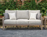Signature Design Gray/Brown Sofa with Cushion