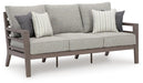 Signature Design Gray/Brown Sofa with Cushion
