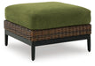 Signature Design Brown/Green Ottoman with Cushion