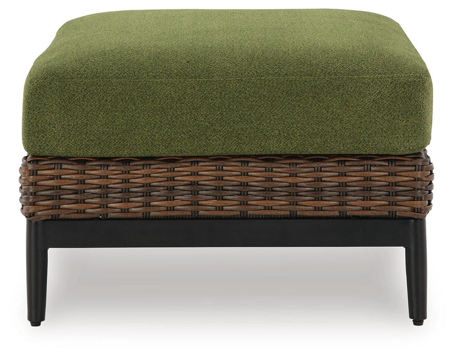 Signature Design Brown/Green Ottoman with Cushion