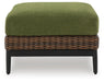 Signature Design Brown/Green Ottoman with Cushion