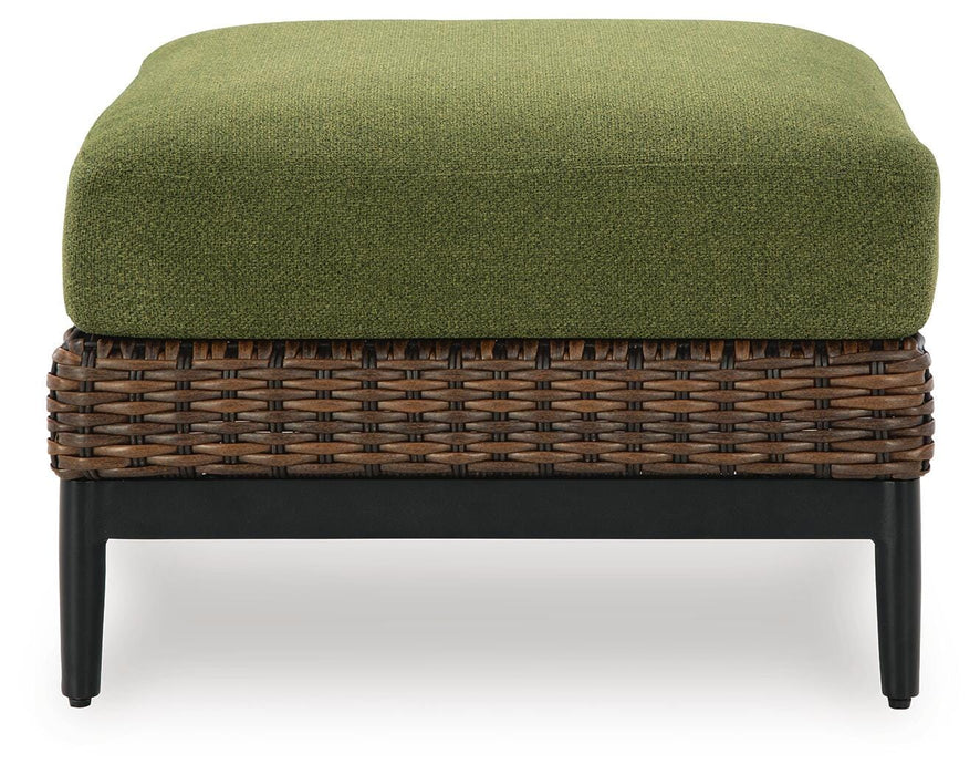 Signature Design Brown/Green Ottoman with Cushion