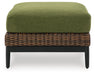 Signature Design Brown/Green Ottoman with Cushion